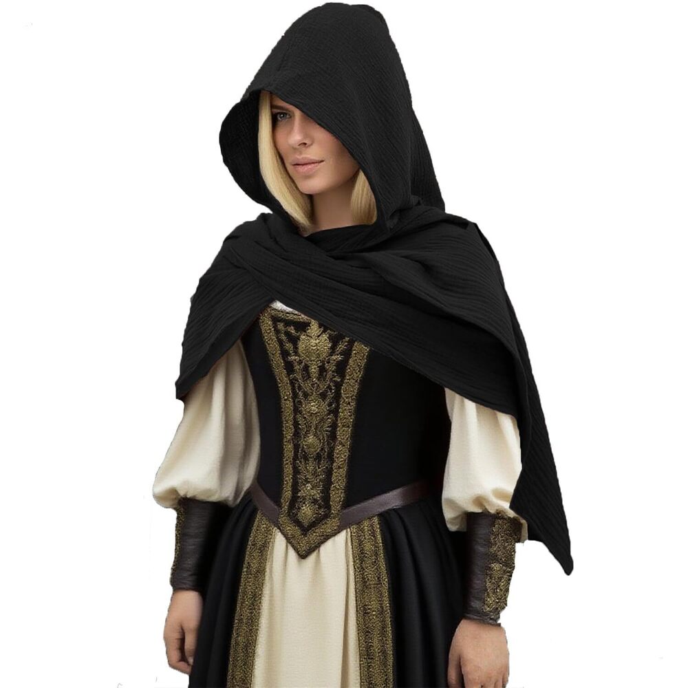 8436 Medieval Retro Hooded Cape Shawl Scarf Cape Renaissance Accessories
